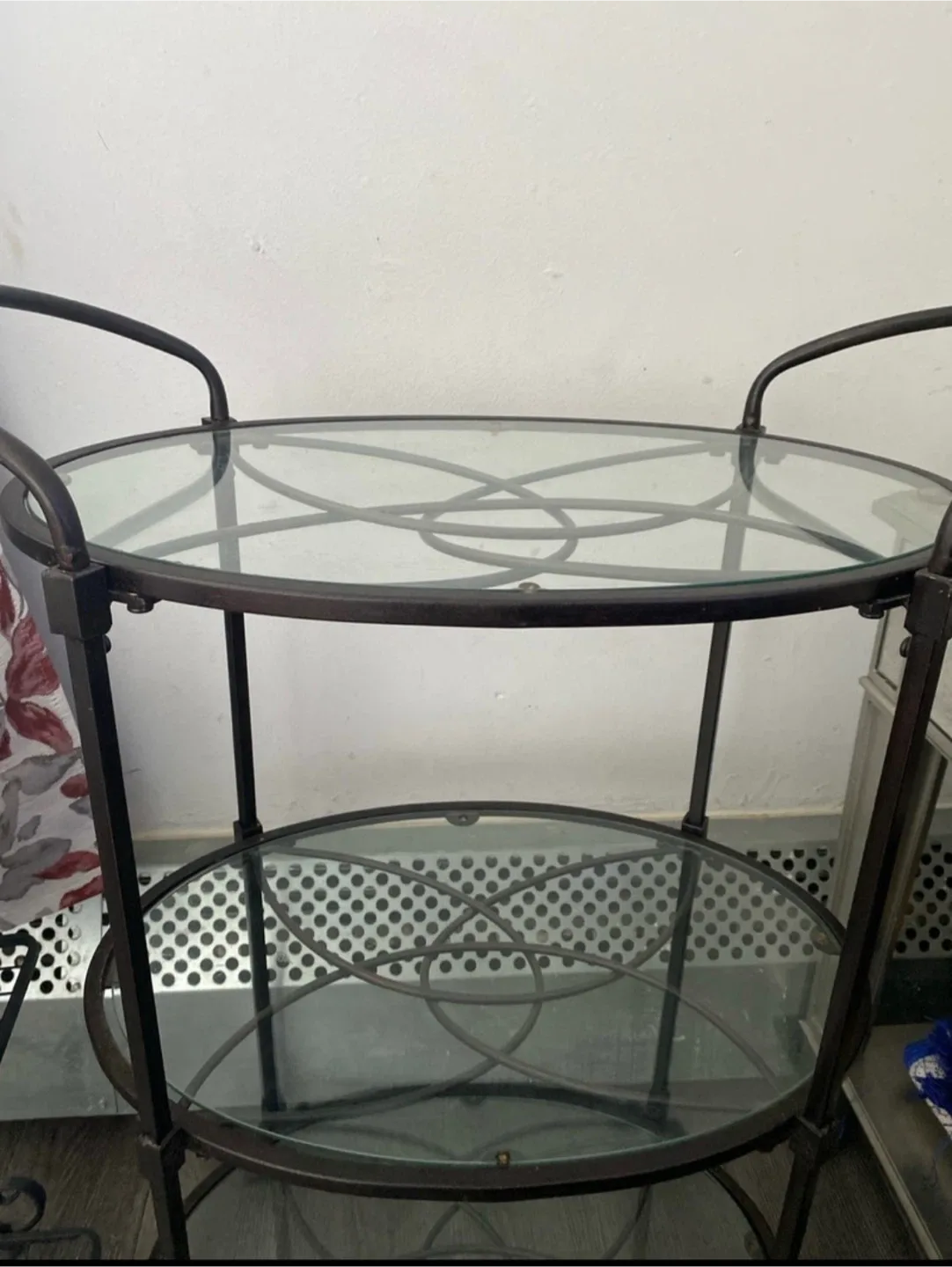 Glass and Metal Rolling Bar Cart image indicator(4)