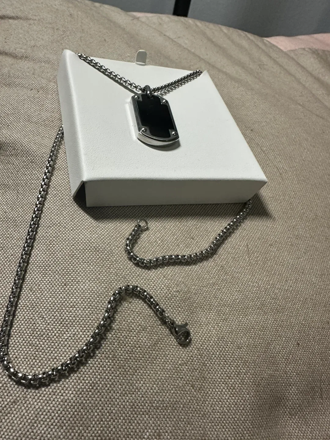 Men's Silver Tone Necklace image indicator(2)