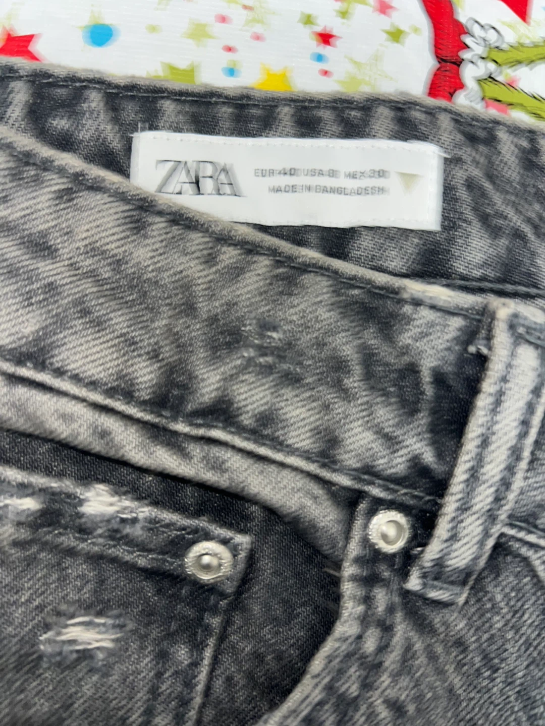 Zara Distressed Grey Jeans - Size 8 - photo 2