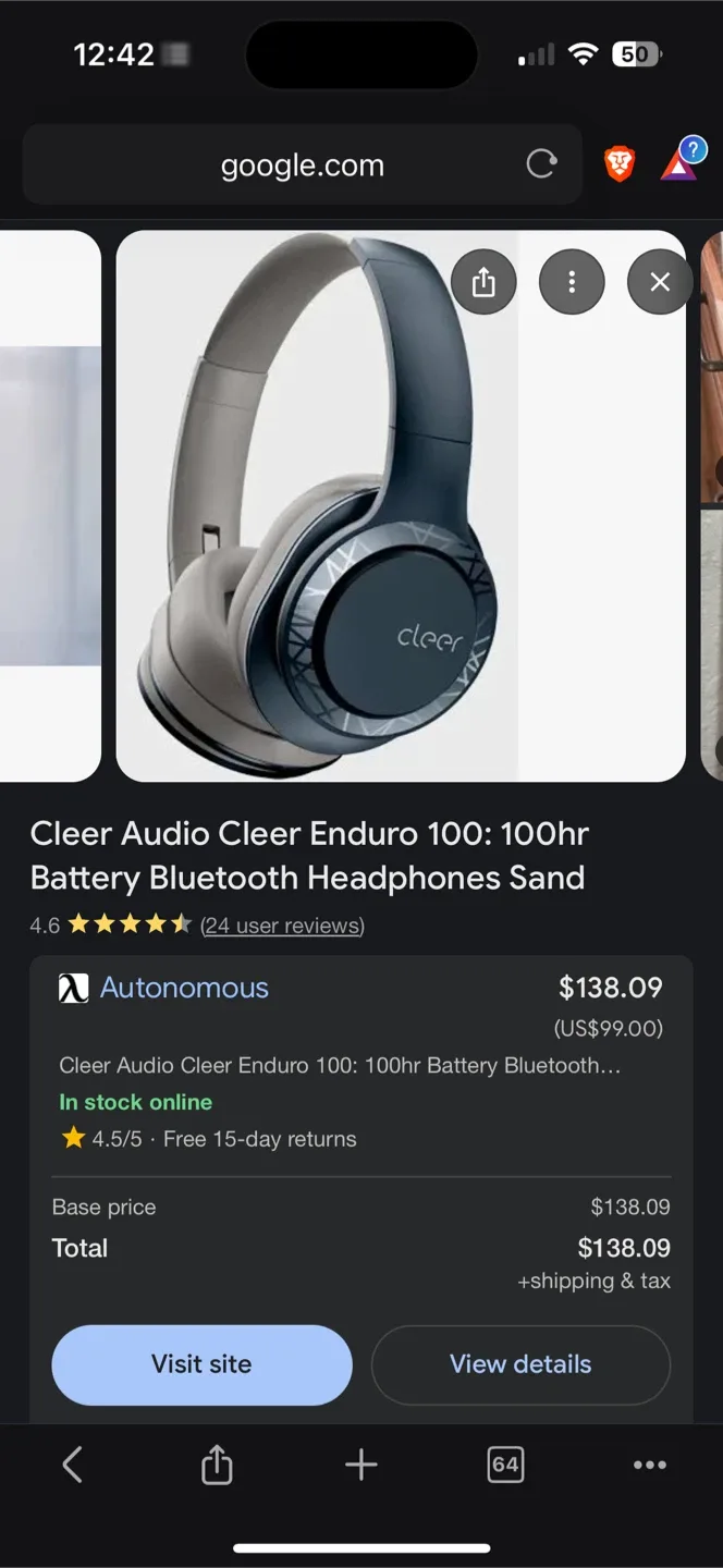*New* $155+ Cleer Enduro 100 Wireless Headphones image indicator(2)