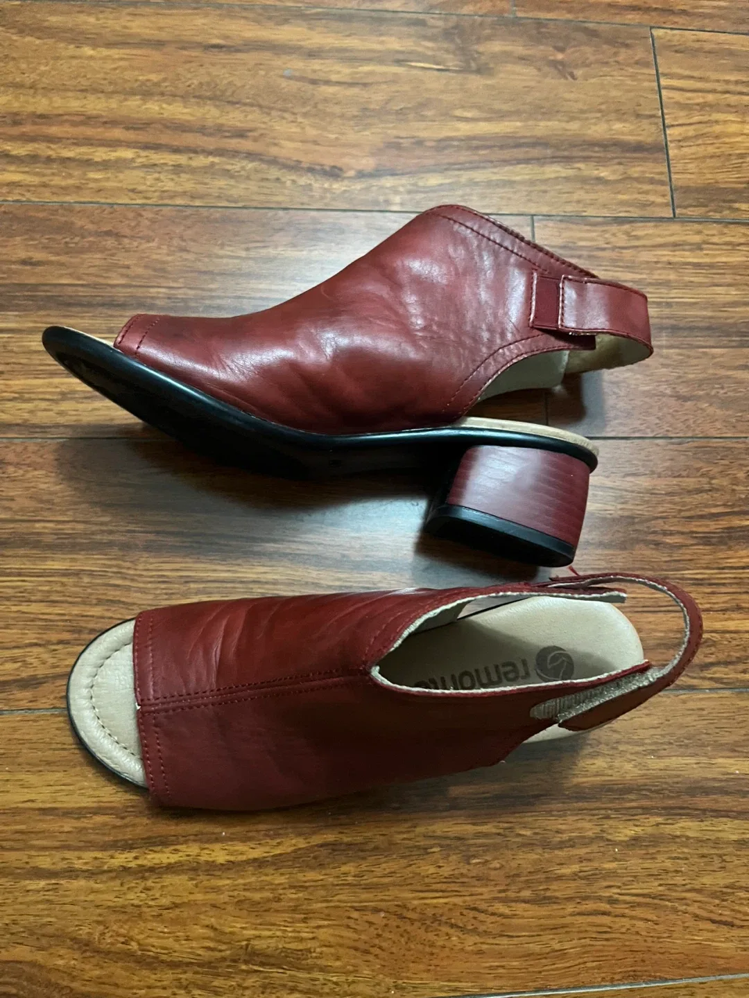 Remonte Red Leather Slingback Heels