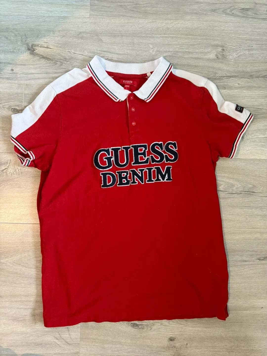 Guess Los Angeles Red Polo Shirt - Size L