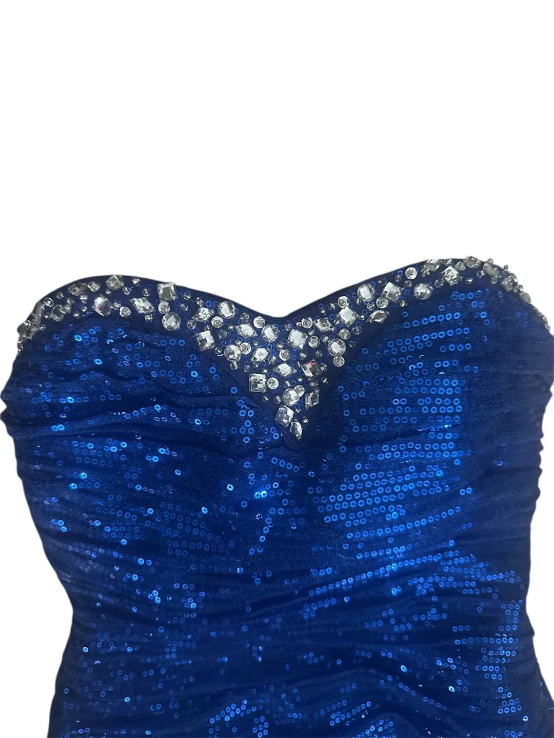 Blue Sequin Strapless Dress image indicator(2)