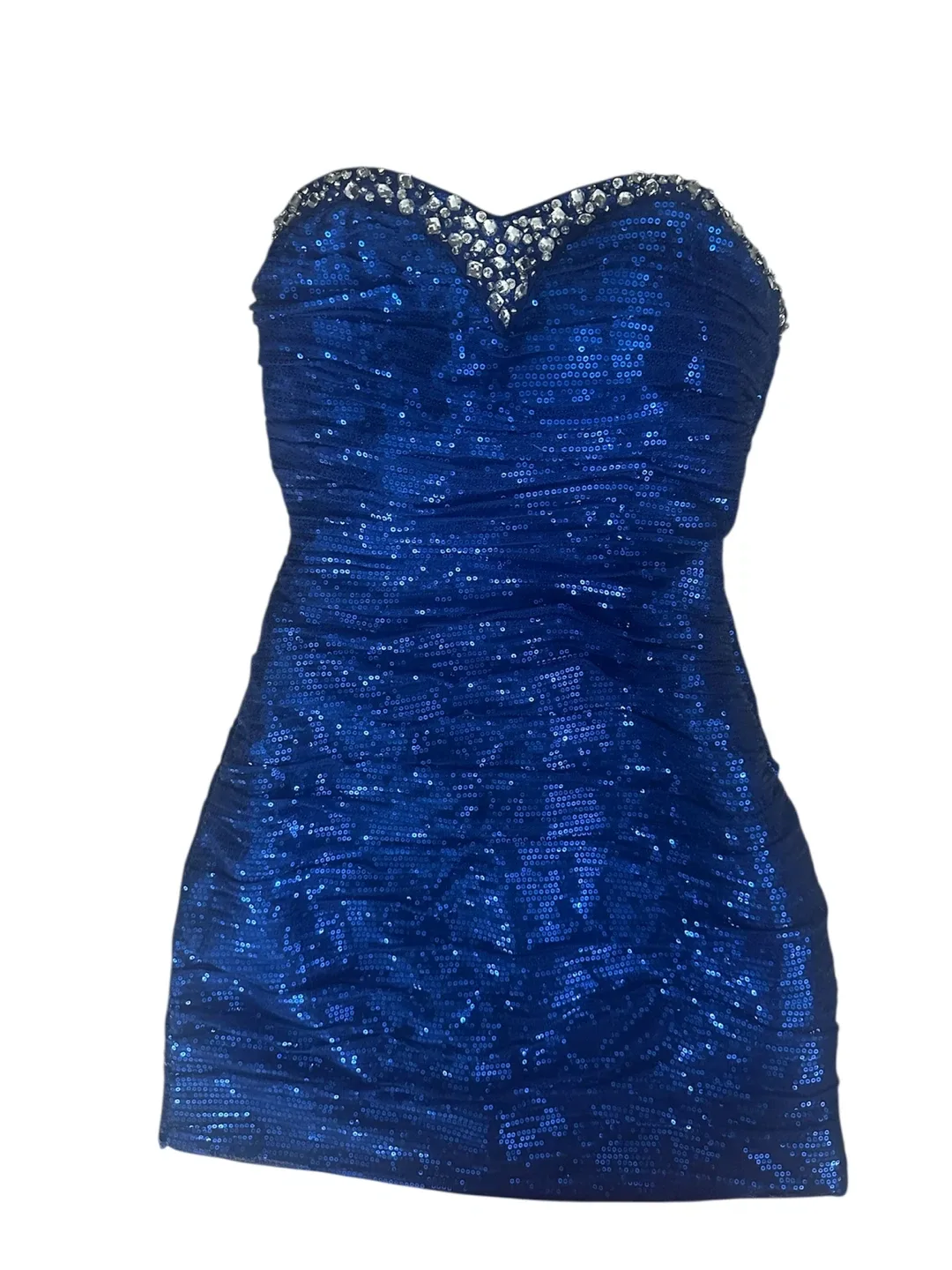 Blue Sequin Strapless Dress thumbnail
