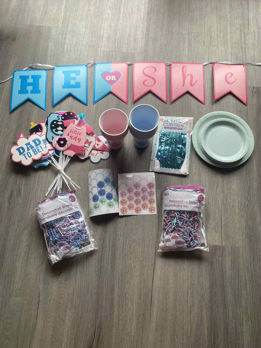 Gender Reveal Party Decorations Set