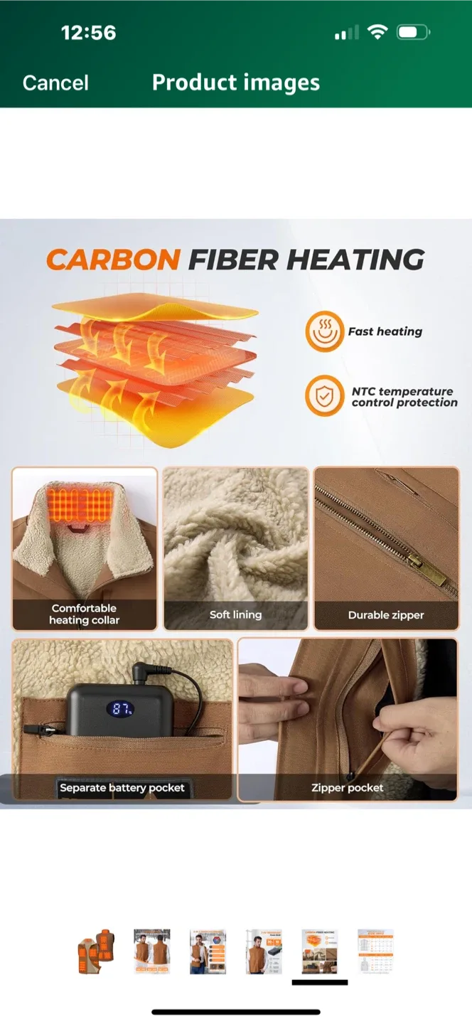 GOTOBI Canvas Heated Vest - Khaki image indicator(3)