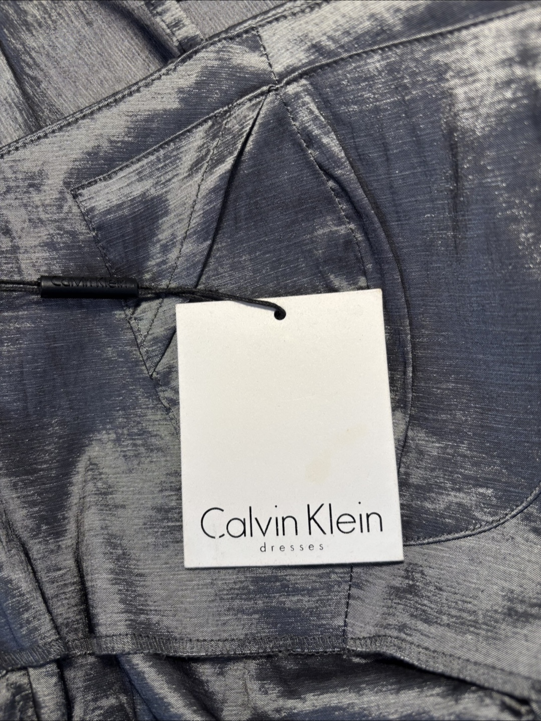 Calvin Klein Gum Gunmetal Pleated Mini Dress Size 8 - photo 3
