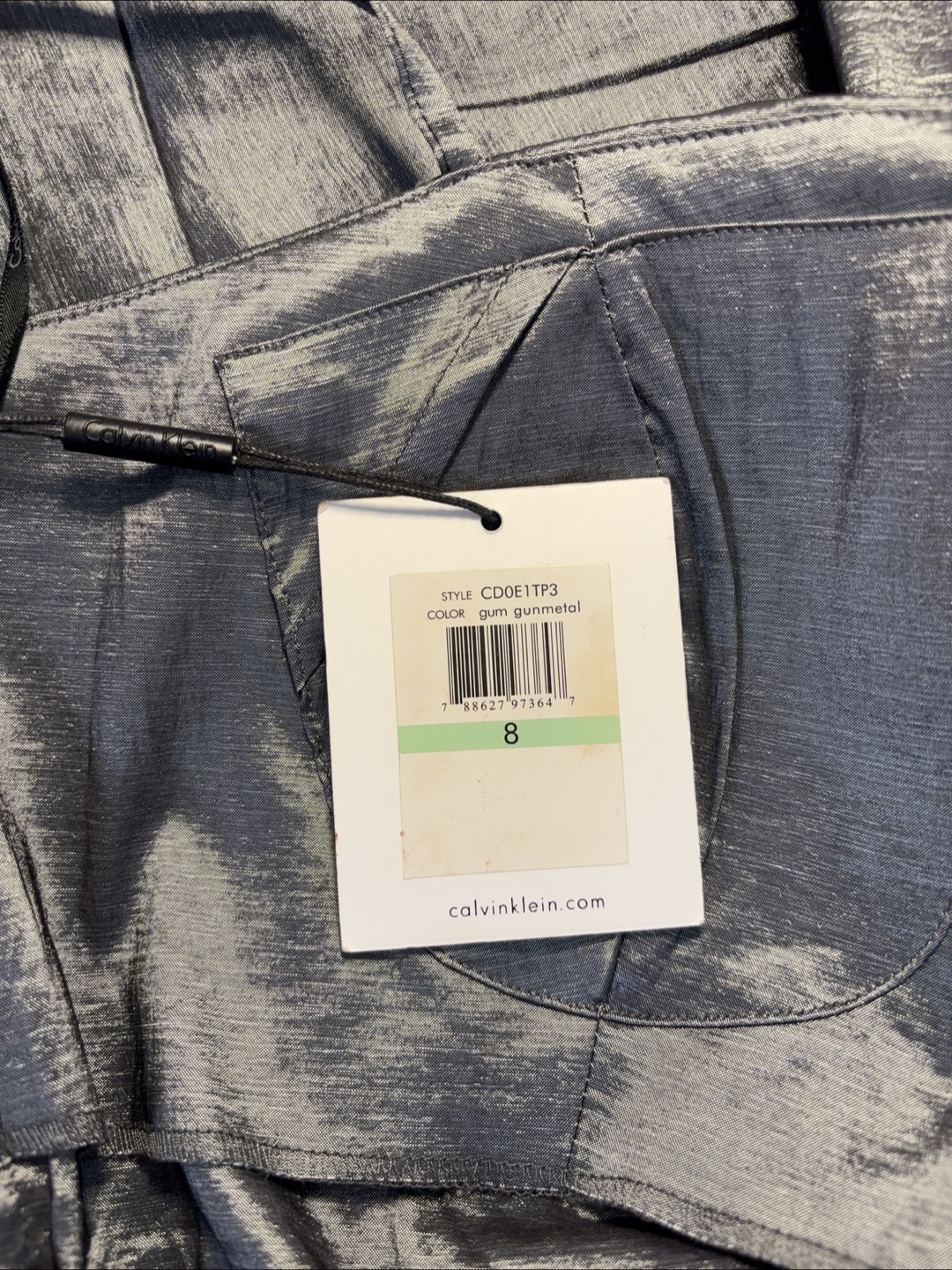 Calvin Klein Gum Gunmetal Pleated Mini Dress Size 8 - photo 4