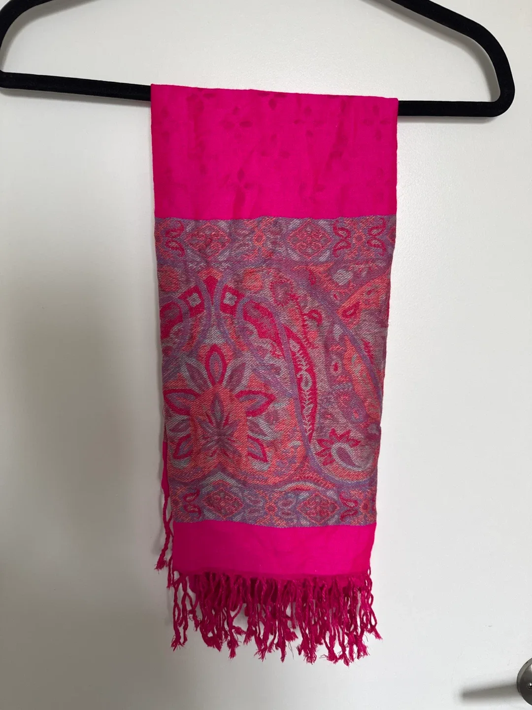 Pink Patterned Scarf