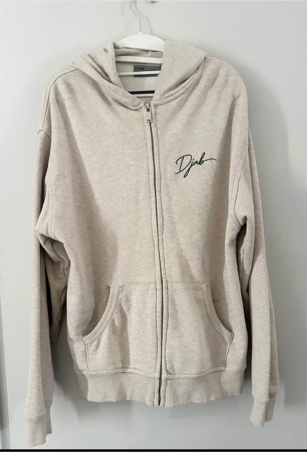 DJAB Par Simons Beige Zip-Up Hoodie - Size S thumbnail