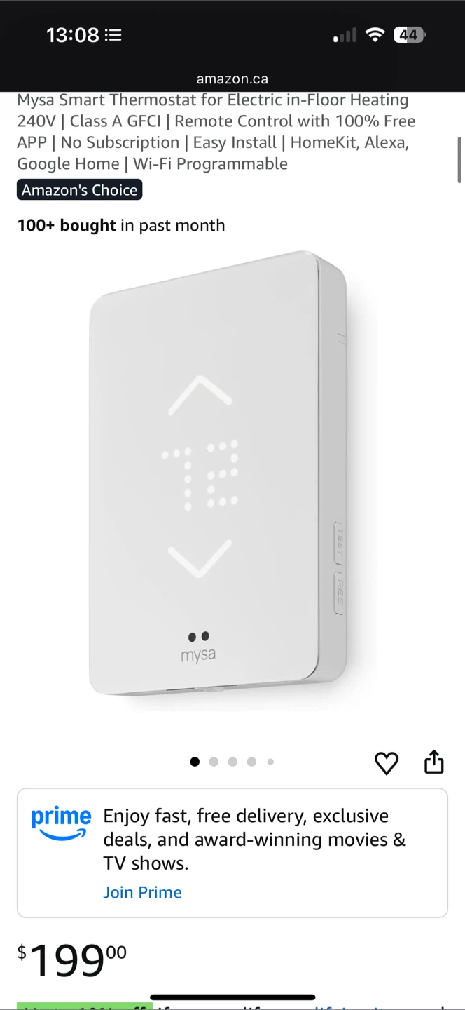 *New* 7x Mysa Smart Thermostats - In-Floor, Baseboard, AC… - photo 2