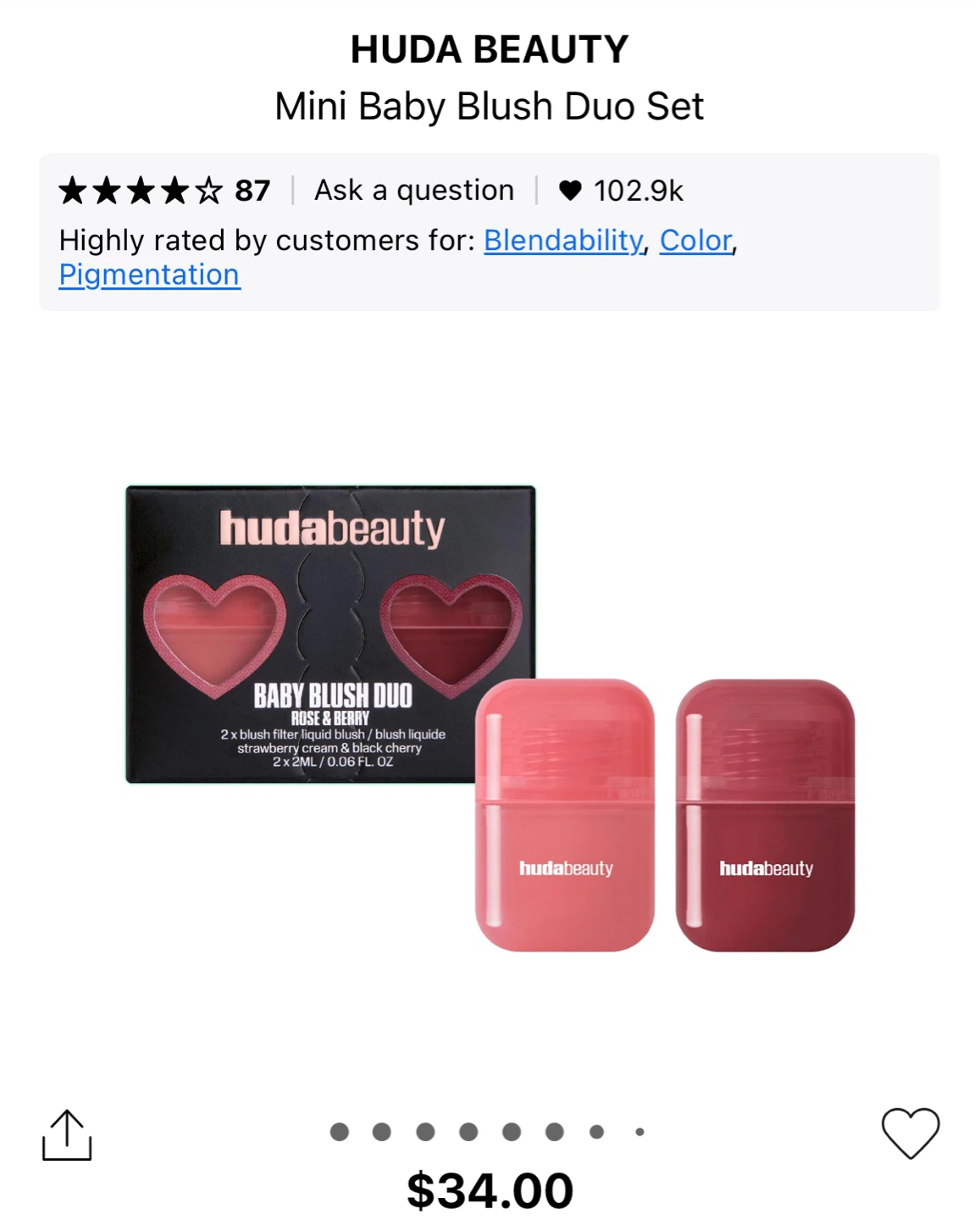 Huda Beauty Mini Baby Blush Duo Set