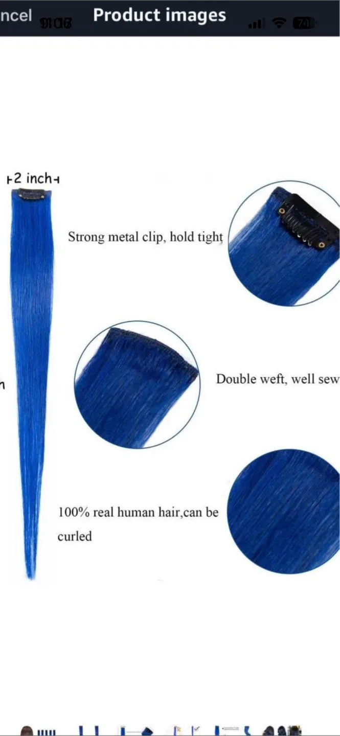Blue Hair Extensions image indicator(2)