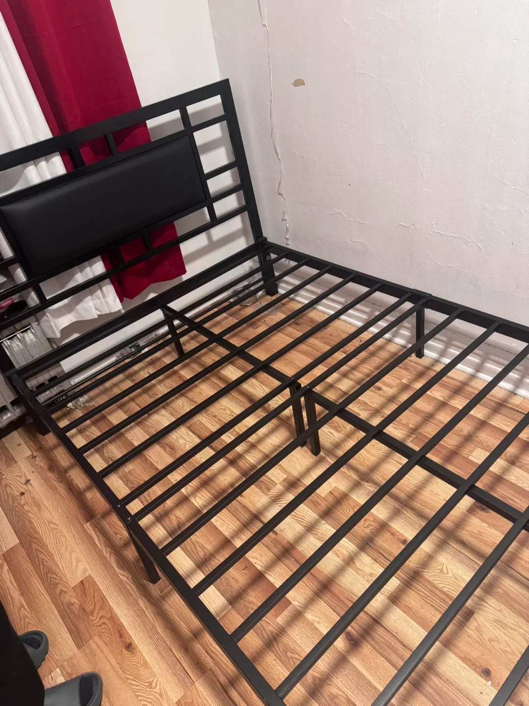 Black Metal Bed Frame with matress