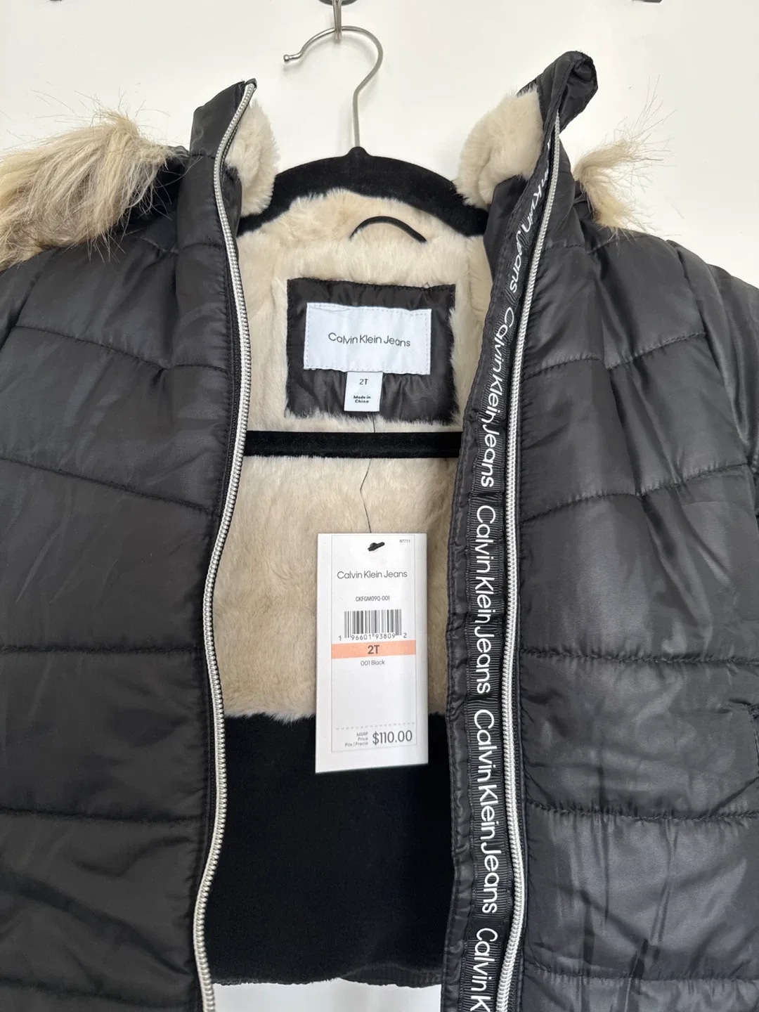 Calvin Klein Jeans Black Puffer Jacket - Size 2T