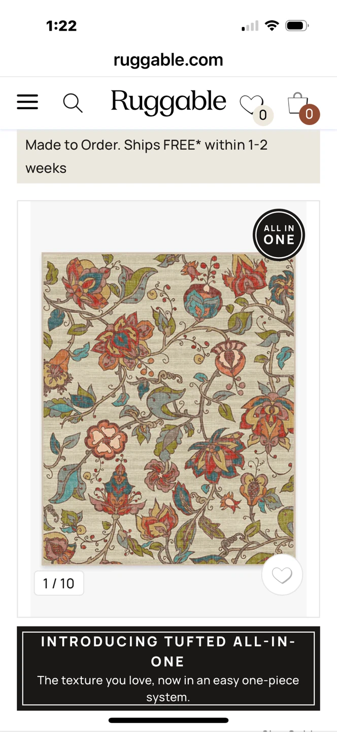 Ruggable Floral Rug - All-in-One System