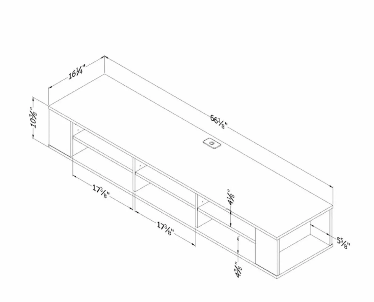 Wall Mounted Media Console - Grey image indicator(4)