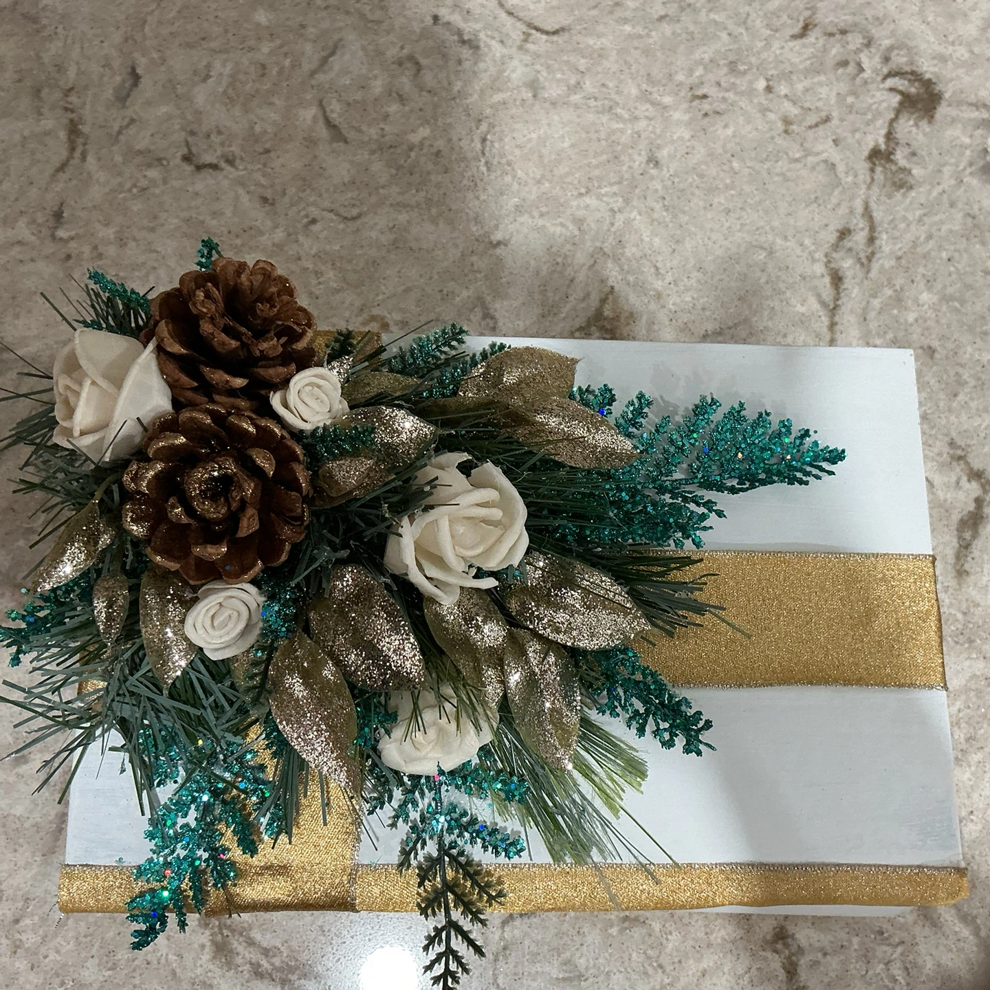 Decorative Book Stack with Floral Topping