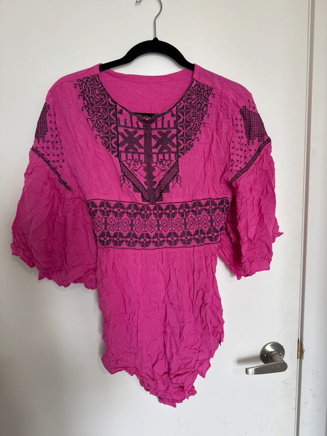 Pink Embroidered Blouse S/M