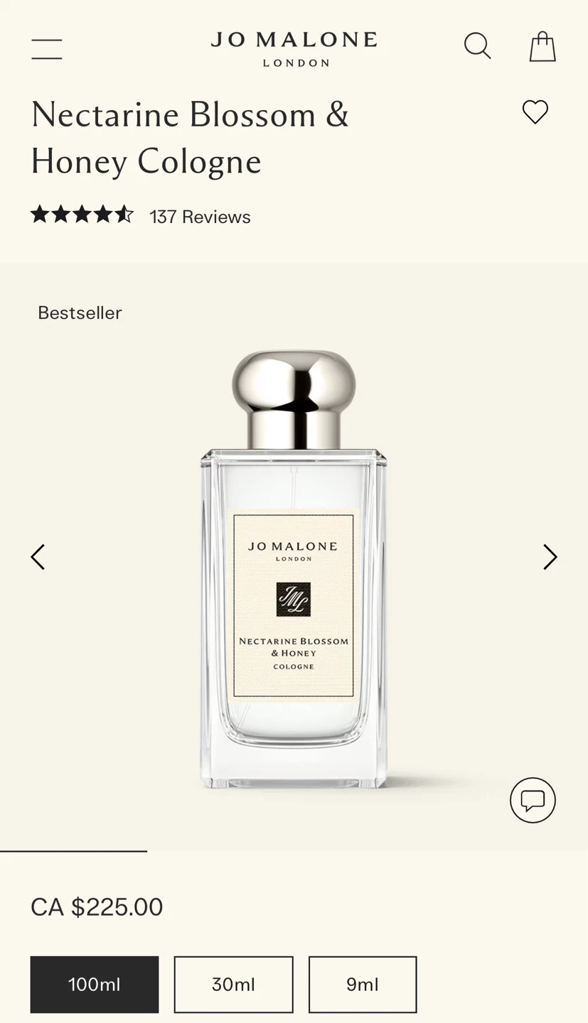 (Retail $255)New Jo Malone Nectarine Blossom & Honey Cologne - photo 4