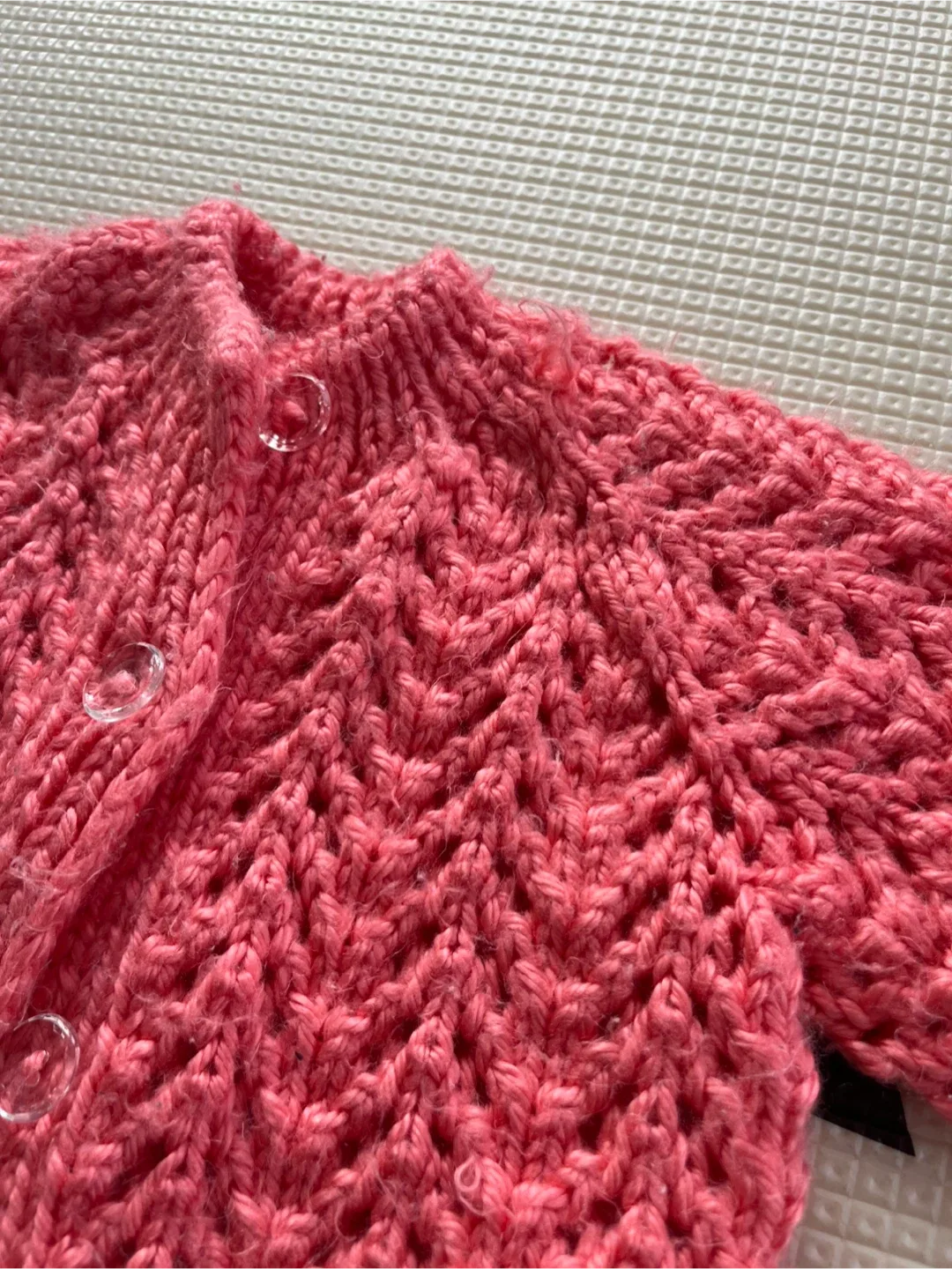 Hand-knitted Baby Cardigan - Pink image indicator(2)