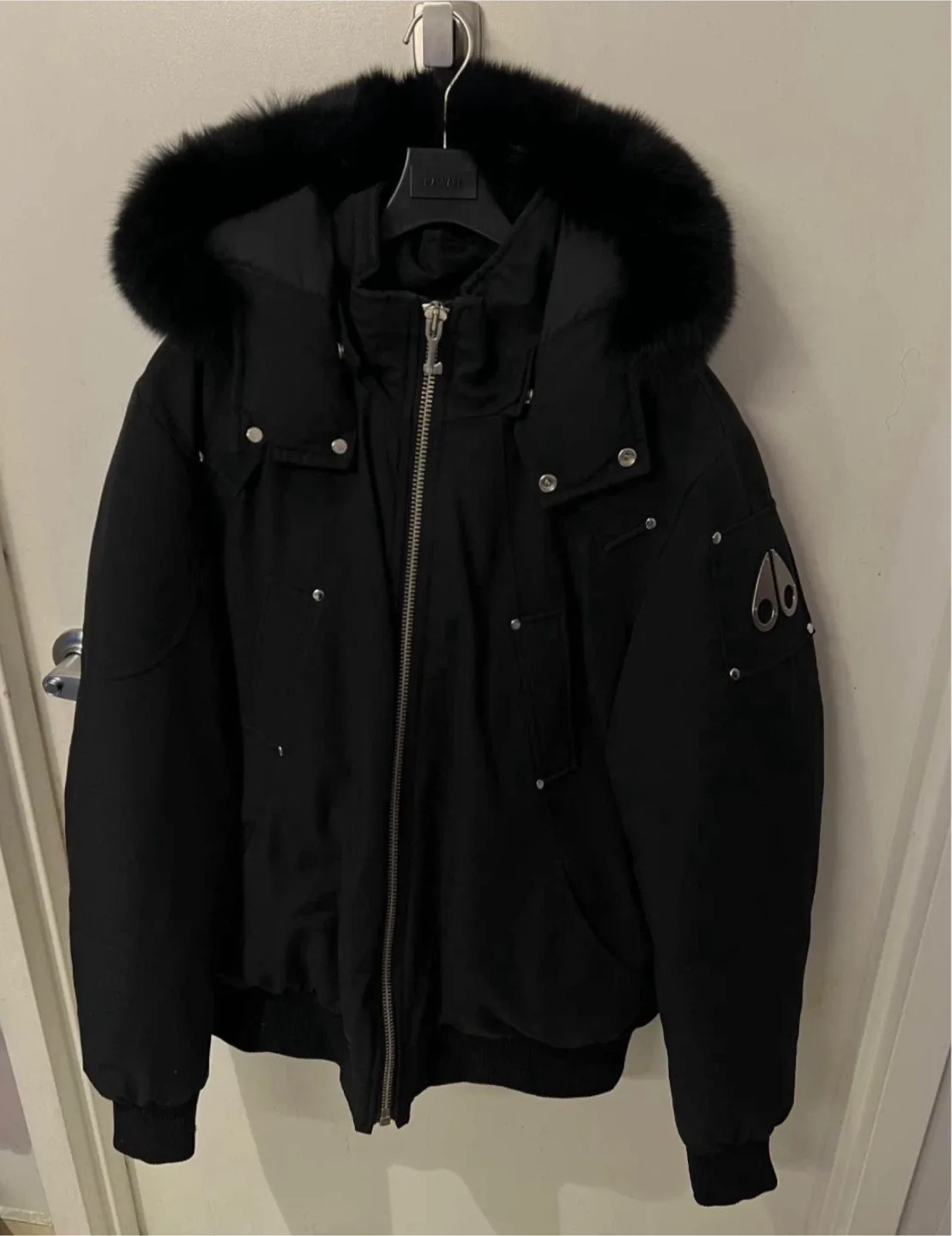 Moose Knuckles Black Down-Filled Bomber Jacket image indicator(4)