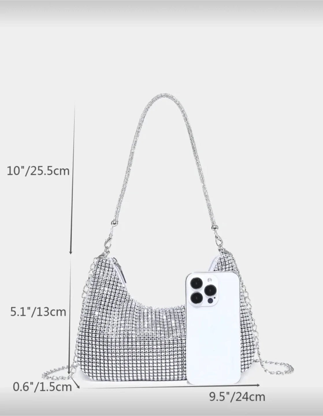 New Sparkly Silver Shoulder Bag image indicator(6)
