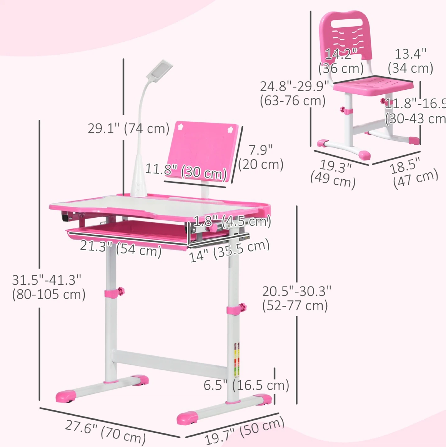 Kids Desk and Chair Set Height Adjustable. New in the box - photo 3