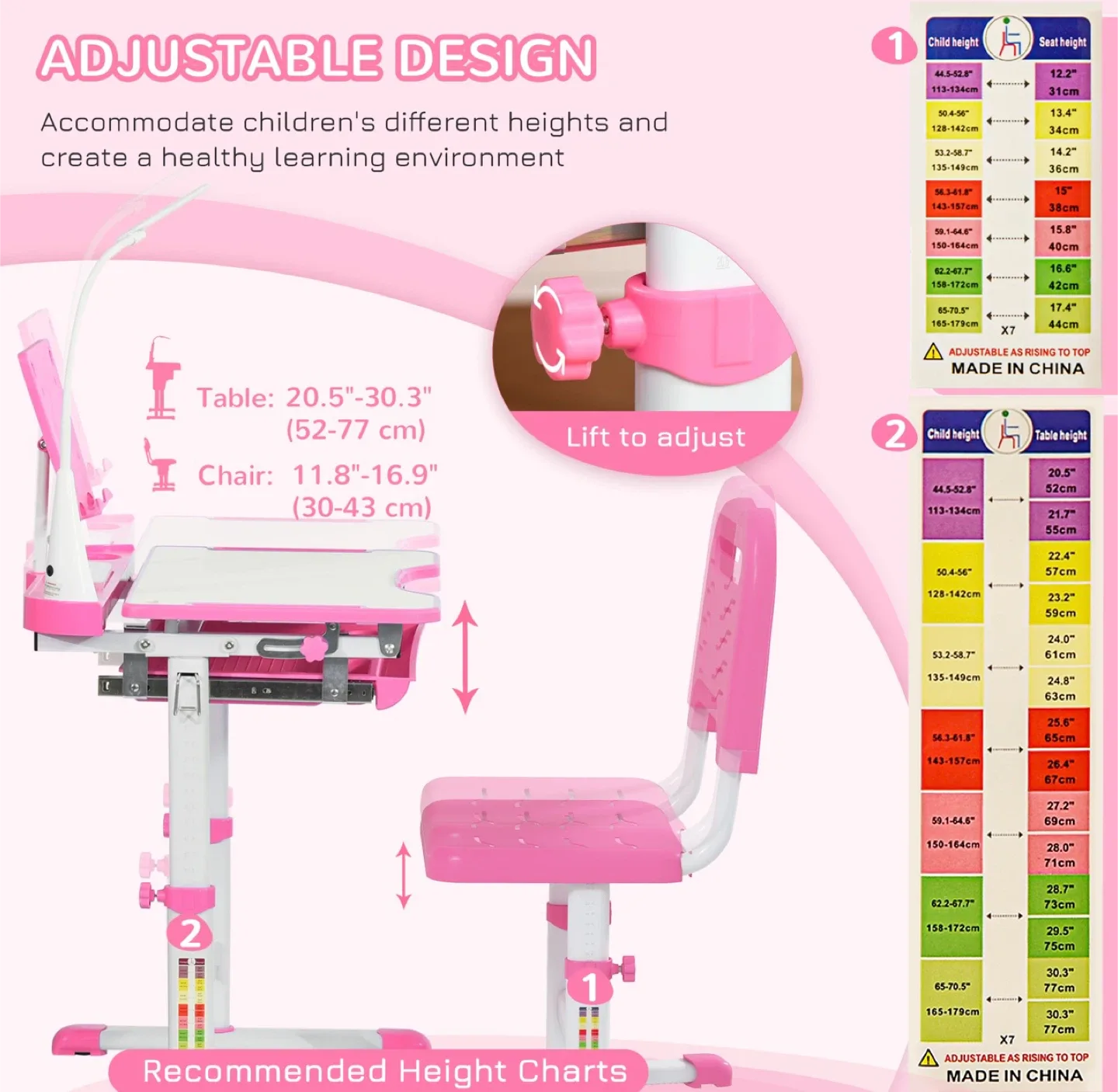 Kids Desk and Chair Set Height Adjustable. New in the box image indicator(6)