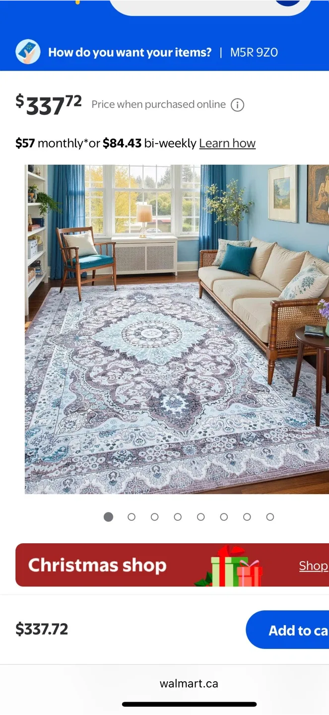 New Macgace 8x10 Washable Rug - Brown & Blue