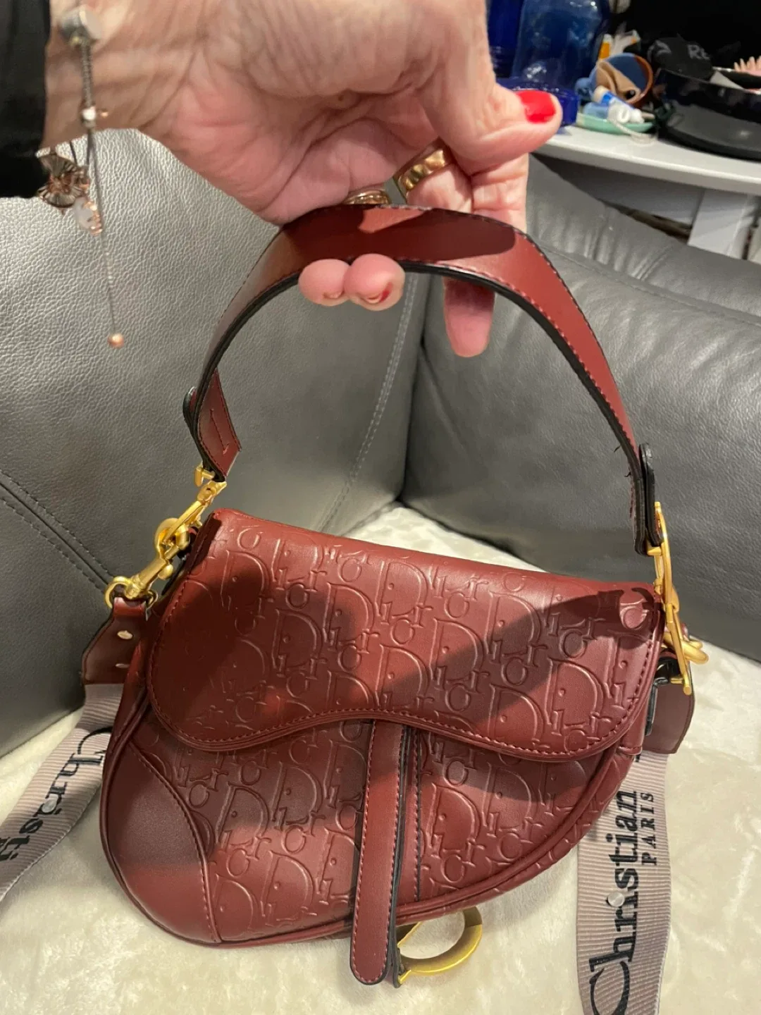 Christian Dior Saddle Bag - Burgundy image indicator(9)