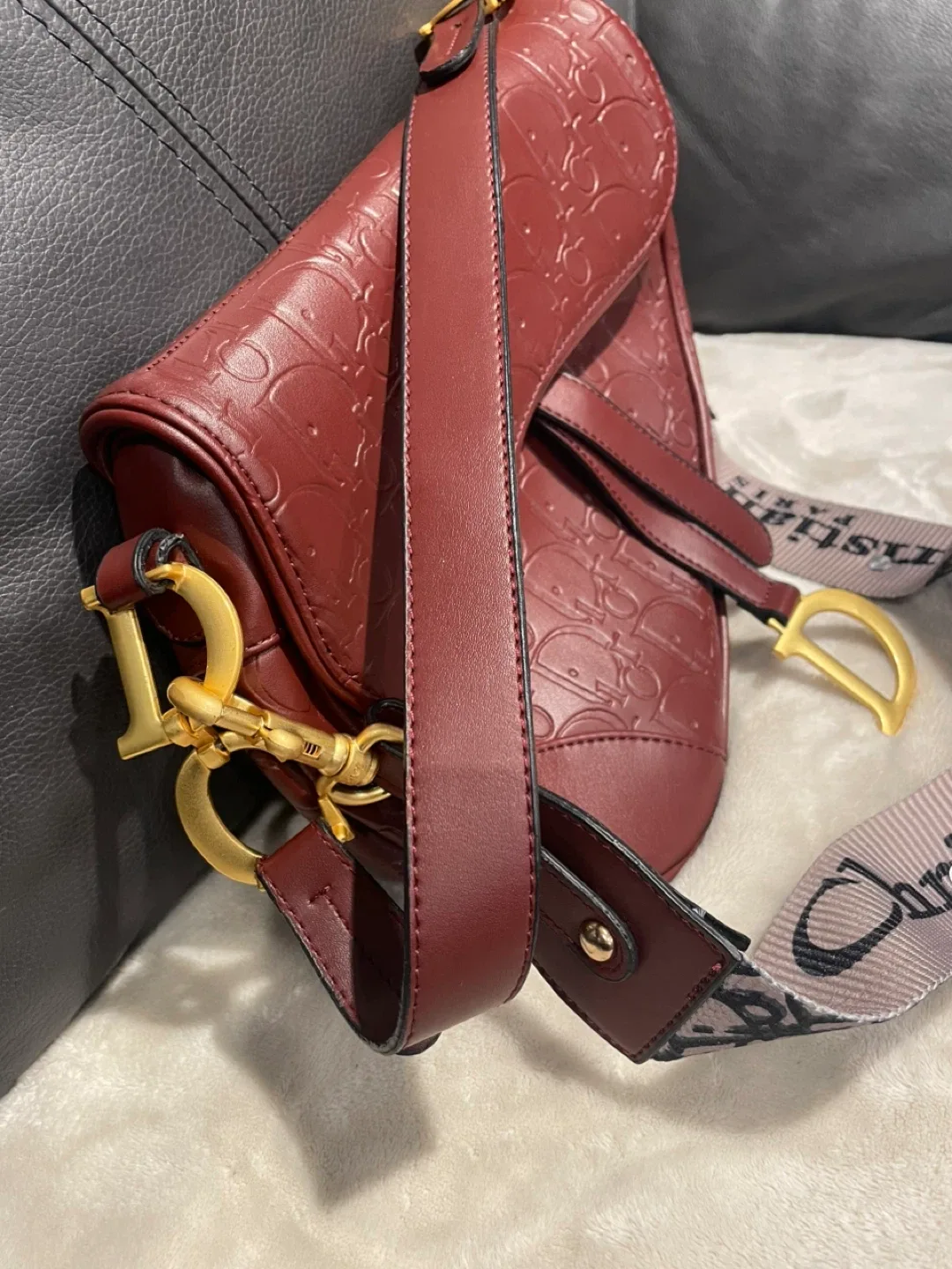 Christian Dior Saddle Bag - Burgundy image indicator(4)