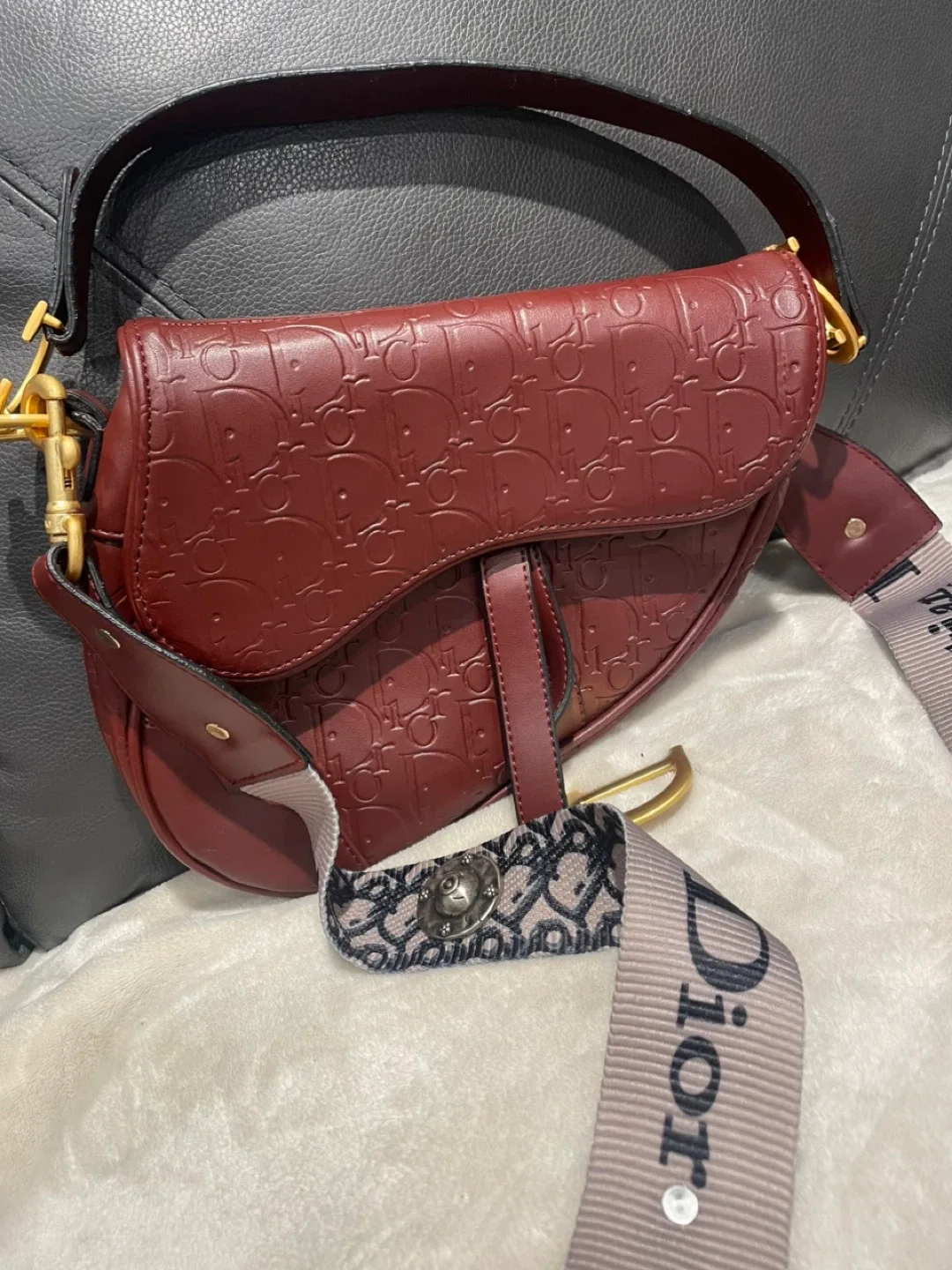 Christian Dior Saddle Bag - Burgundy image indicator(6)