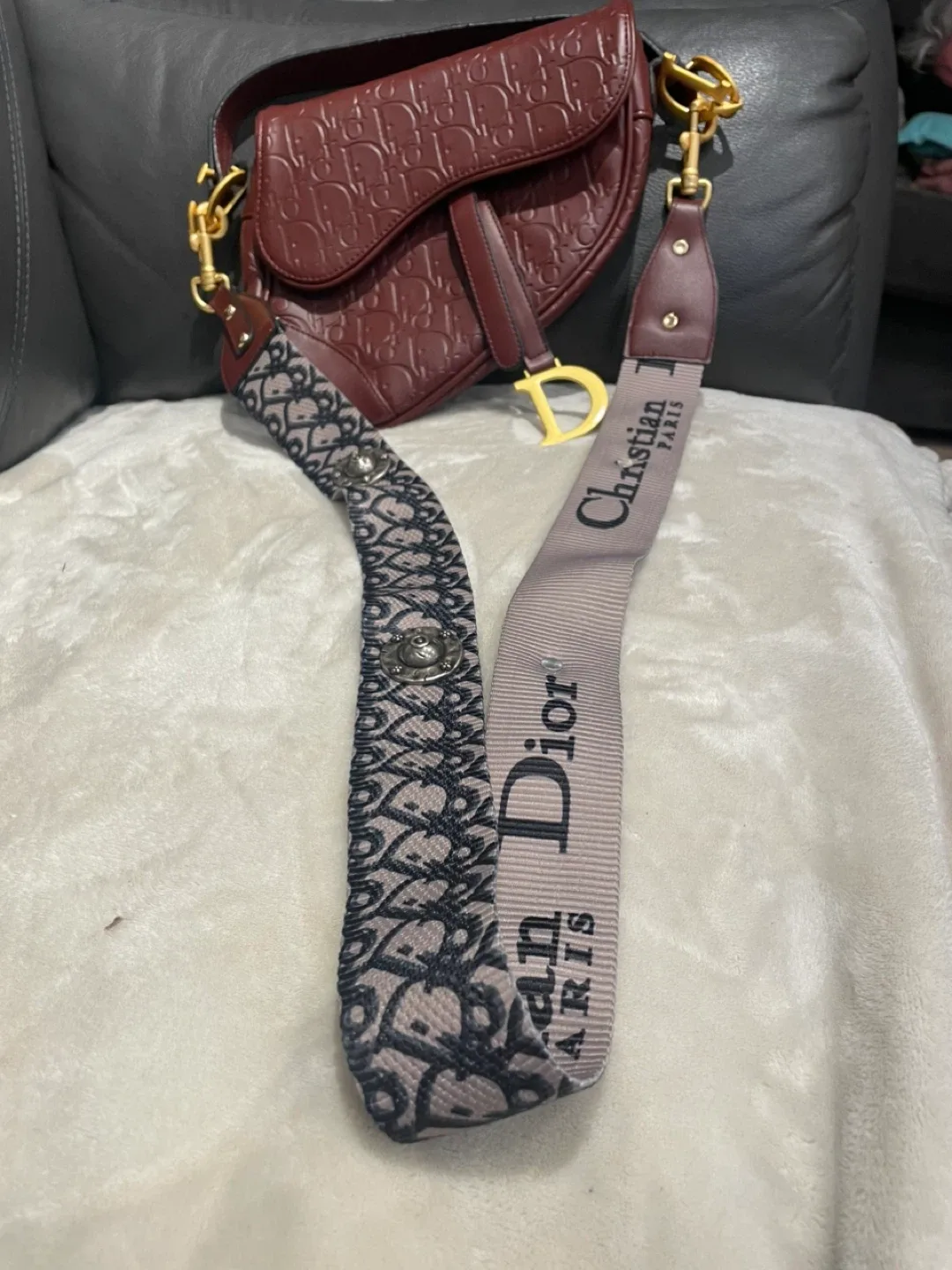 Christian Dior Saddle Bag - Burgundy image indicator(8)