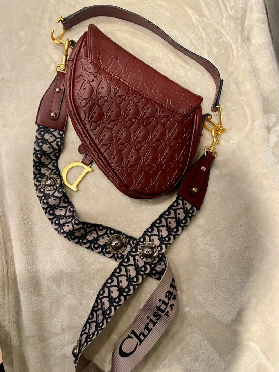 Christian Dior Saddle Bag - Burgundy image indicator(7)