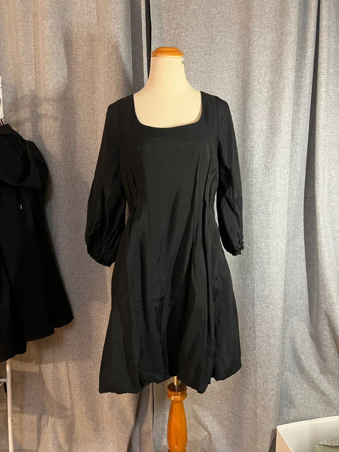 Black Dress puff skirt open back