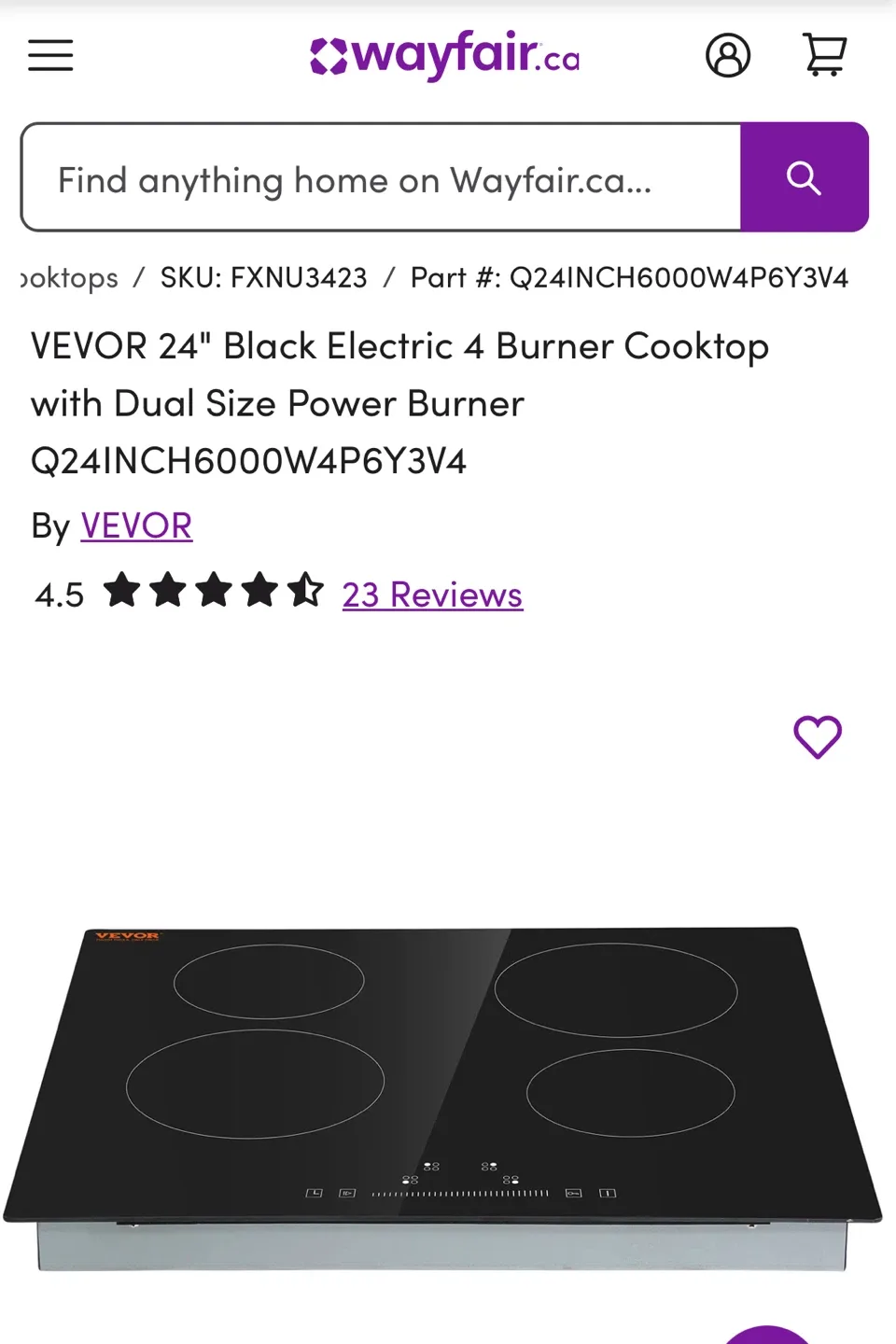 VEVOR 24" Black Electric 4 Burner Cooktop image indicator(3)