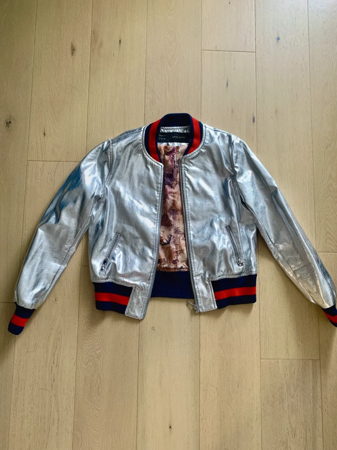 New Silver Bomber Jacket - Size M thumbnail