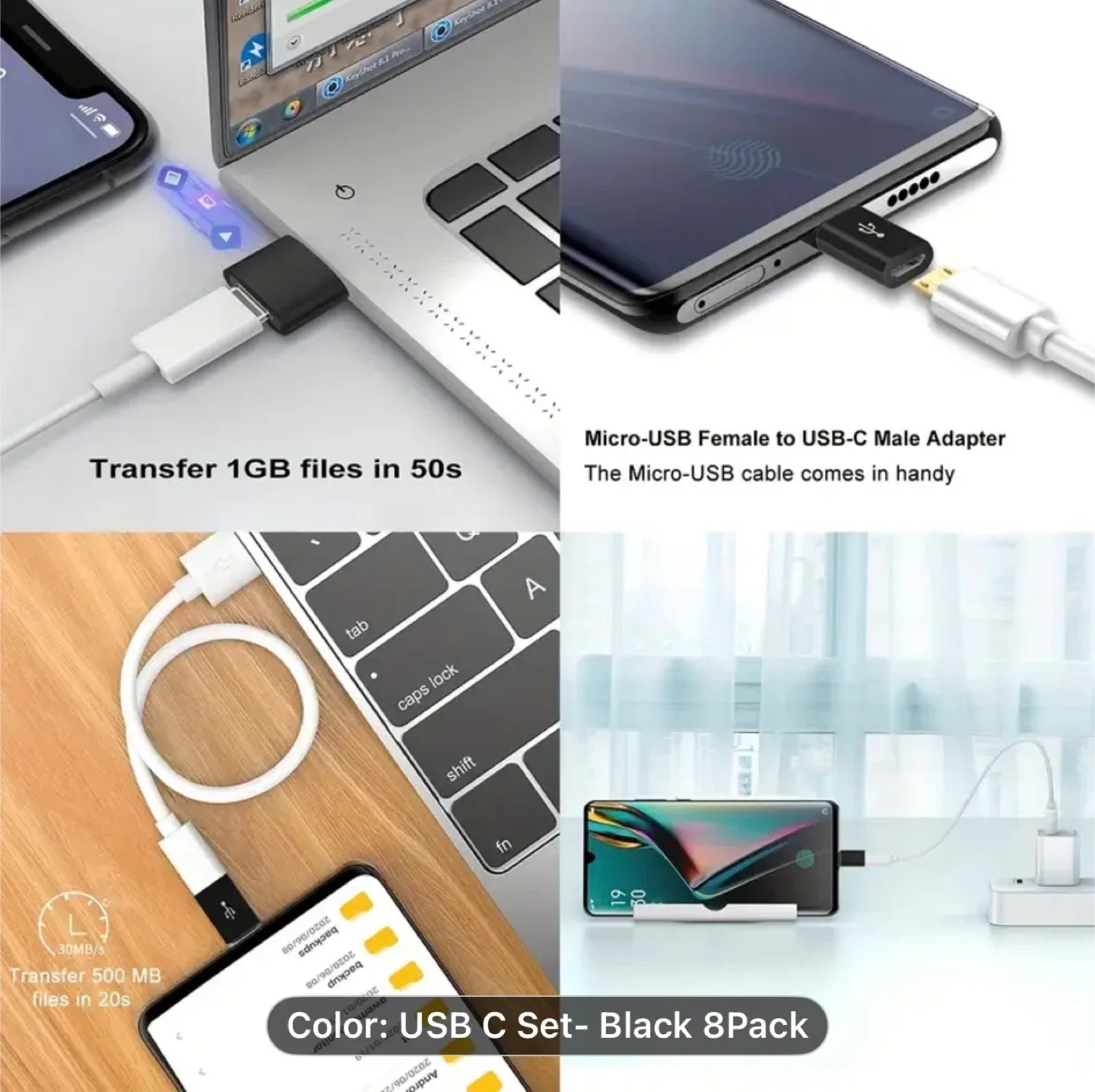 4-Pack USB-C to USB Adapter Set image indicator(6)