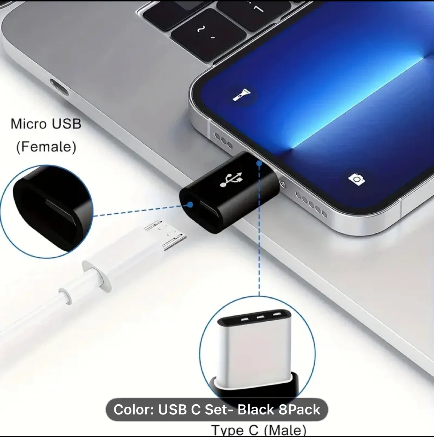 4-Pack USB-C to USB Adapter Set image indicator(8)
