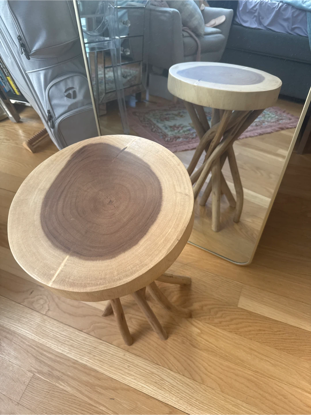 Wooden Accent stool / side table - photo 2
