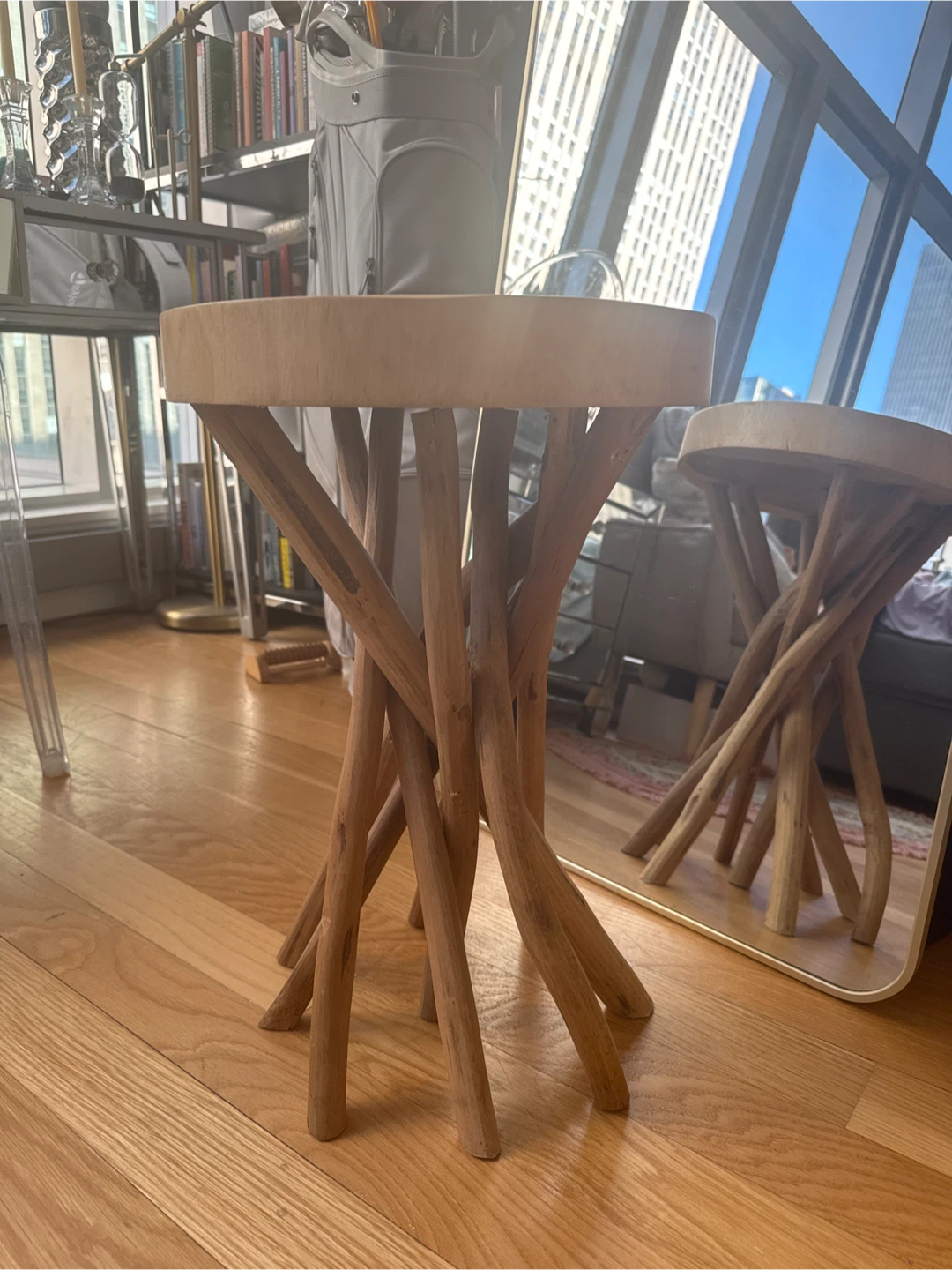 Wooden Accent stool / side table - photo 3