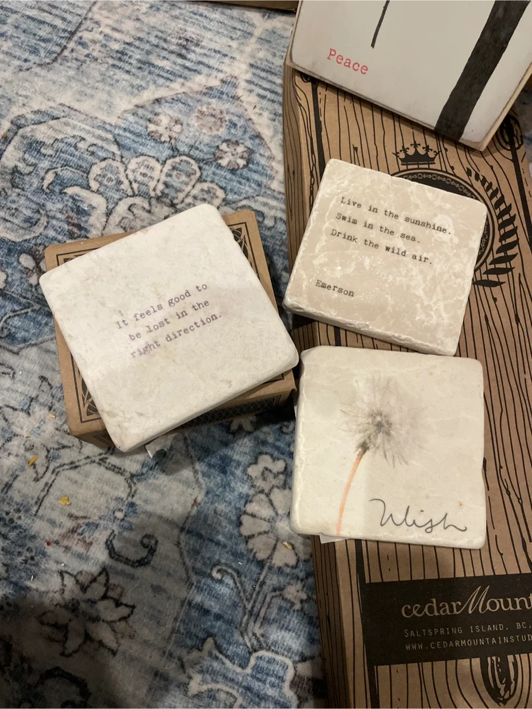 Wood and stone signs Decor-$1 each image indicator(2)