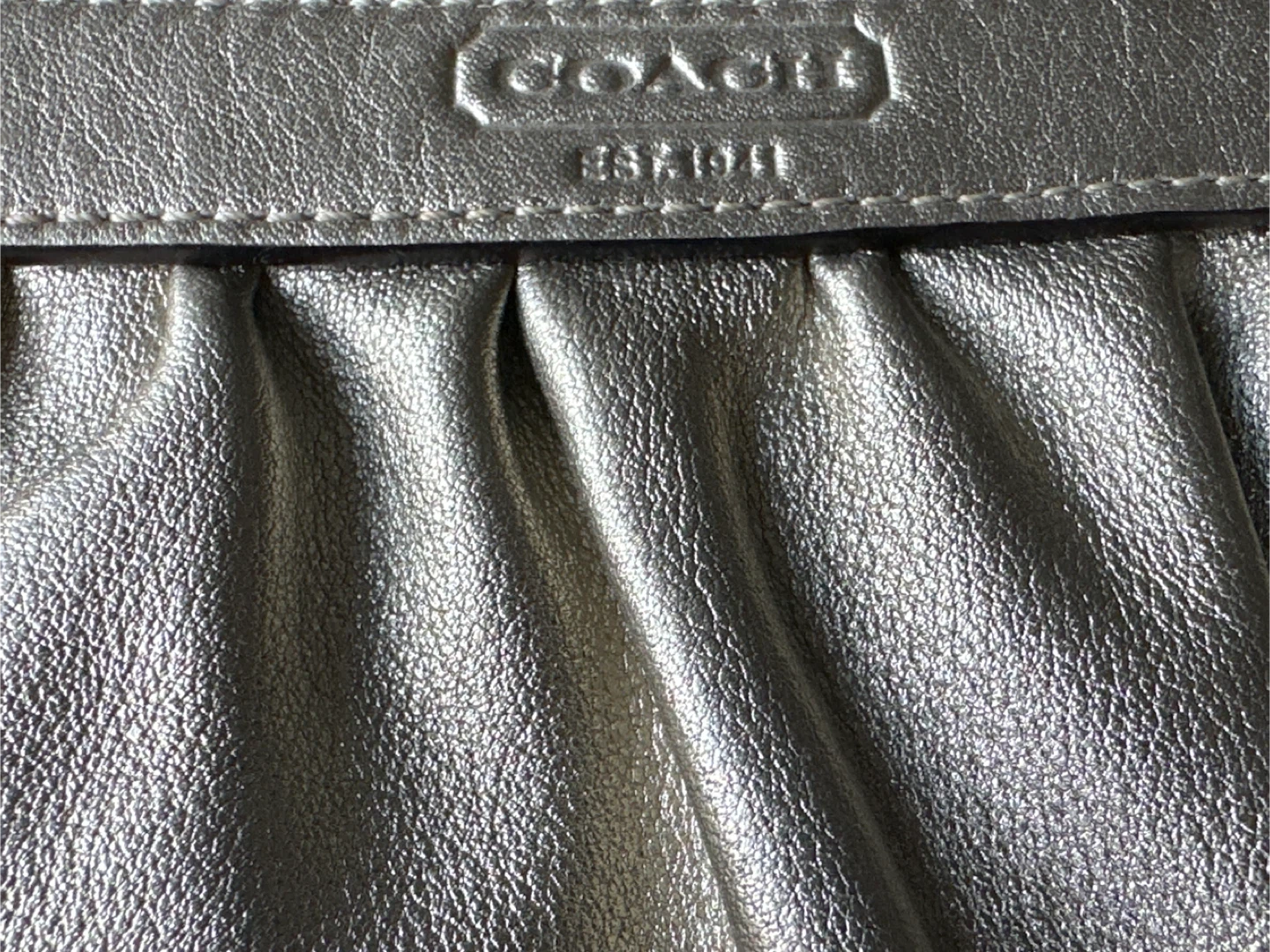 Coach Metallic Silver Leather Clutch - photo 2