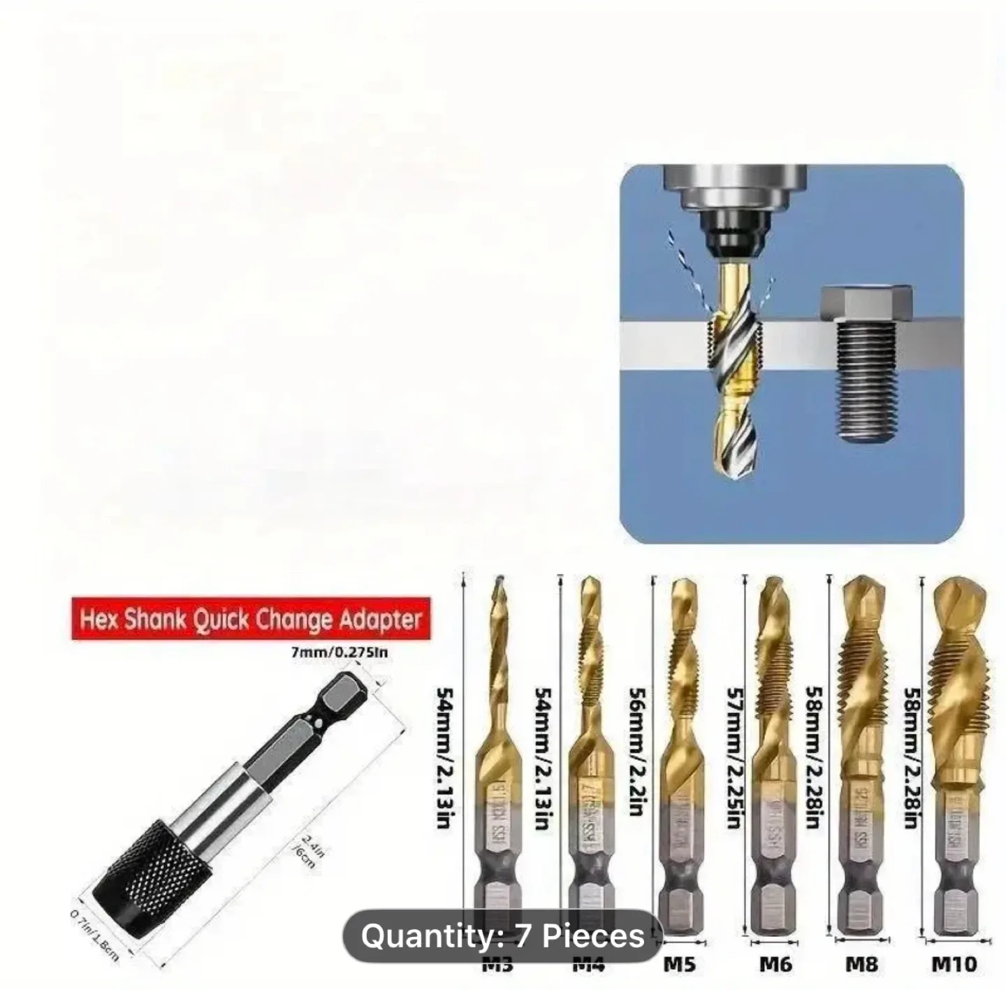 7pcs Drill Bit And Threading Tool Set image indicator(4)