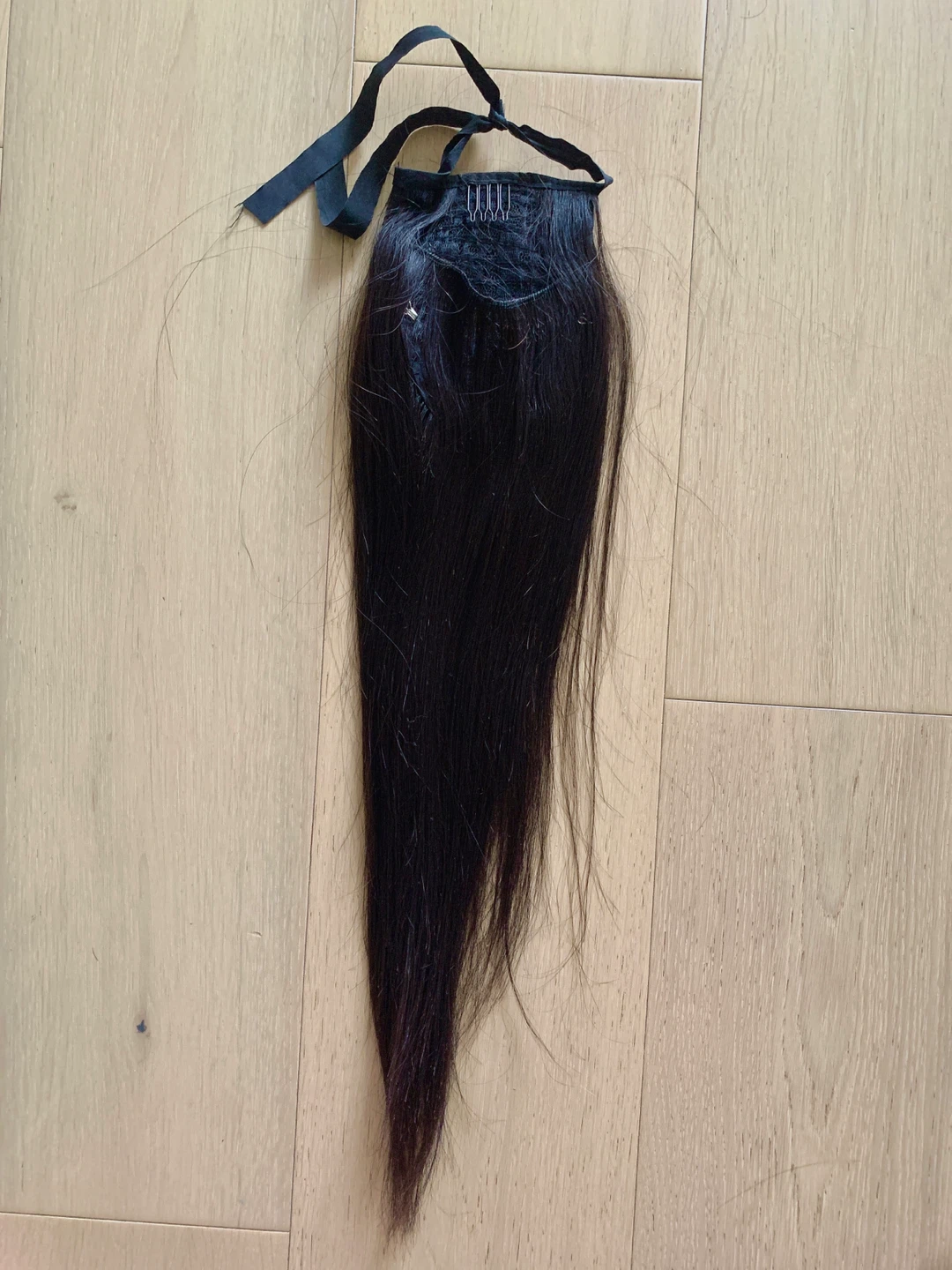 100% Human Hair Black Ponytail Hair Extension - photo 2
