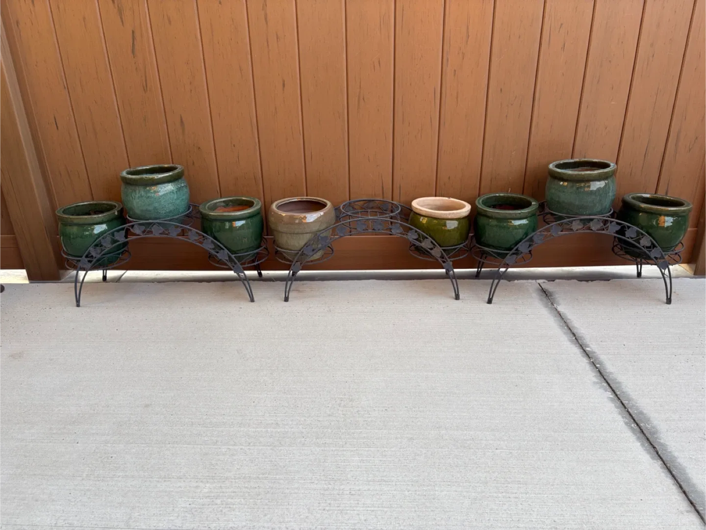 Plant pot holders with pots