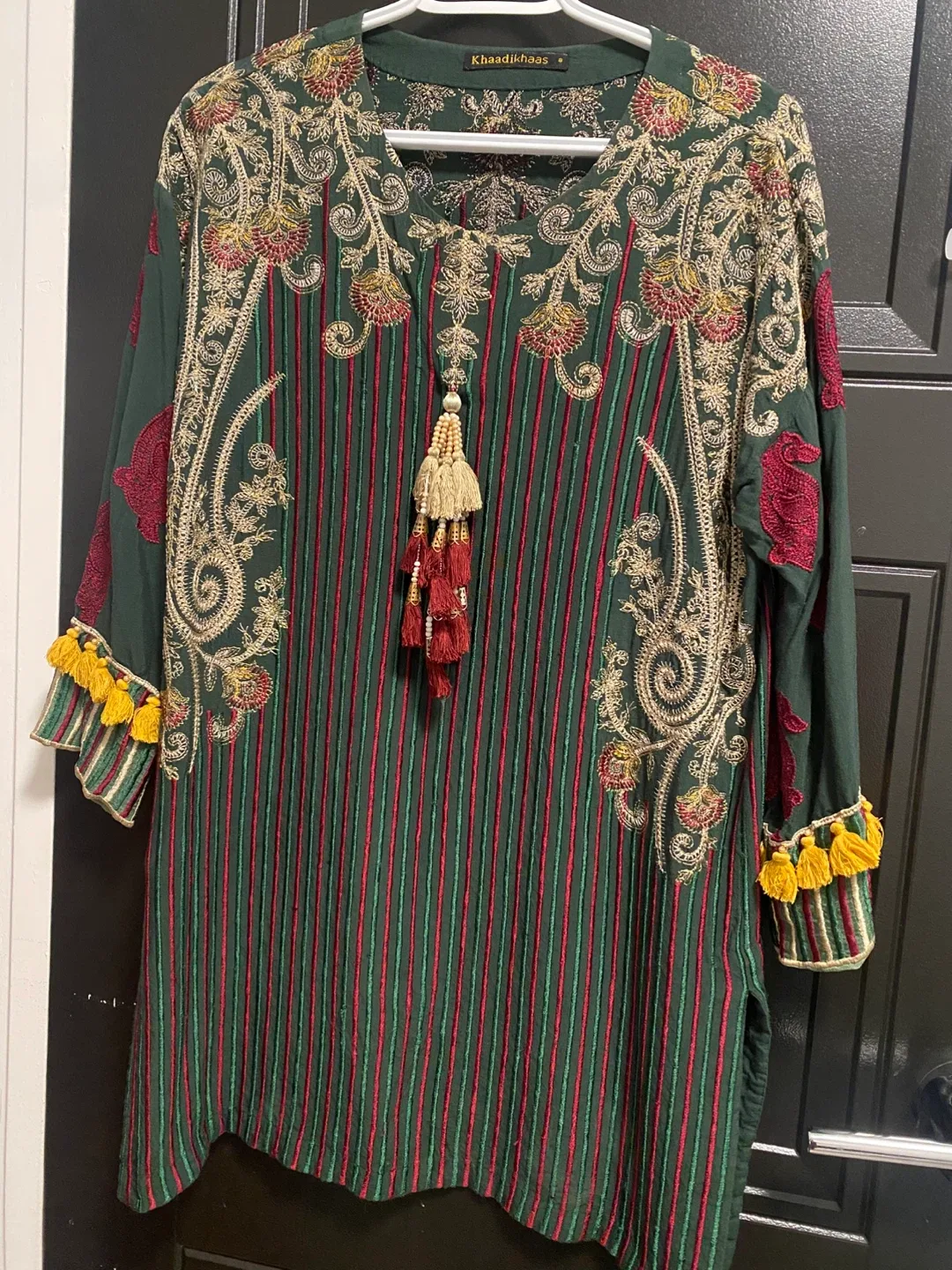 KhaadiKhaas Green Embroidered Kurti - Size 8