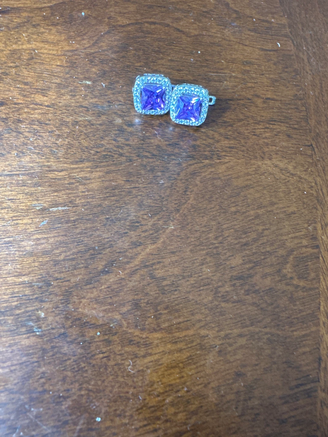 Purple Square Earrings
