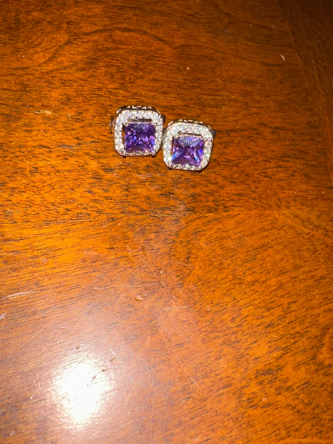 Purple Square Earrings - photo 2